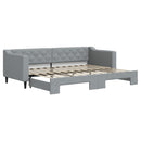 daybed med udtræk 80x200 cm stof lysegrå