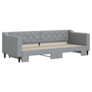 daybed med udtræk 80x200 cm stof lysegrå