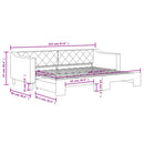 daybed med udtræk 80x200 cm stof lysegrå