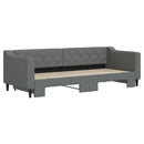 daybed med udtræk 80x200 cm stof mørkegrå