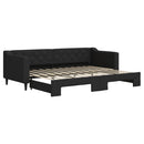daybed med udtræk 80x200 cm stof sort