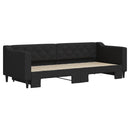 daybed med udtræk 80x200 cm stof sort