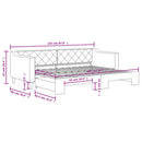 daybed med udtræk 80x200 cm stof gråbrun