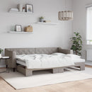 daybed med udtræk 80x200 cm stof gråbrun