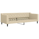 daybed med udtræk 80x200 cm stof cremefarvet