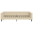 daybed med udtræk 80x200 cm stof cremefarvet