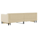 daybed med udtræk 80x200 cm stof cremefarvet