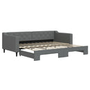 daybed med udtræk 90x200 cm stof mørkegrå