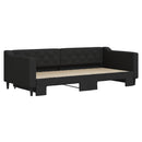 daybed med udtræk 90x200 cm stof sort