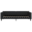 daybed med udtræk 90x200 cm stof sort