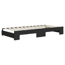 daybed med udtræk 90x200 cm stof sort