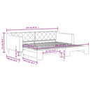 daybed med udtræk 90x200 cm stof sort