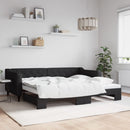 daybed med udtræk 90x200 cm stof sort