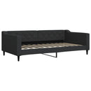 daybed med udtræk 100x200 cm stof sort