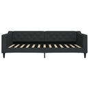 daybed med udtræk 100x200 cm stof sort