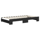 daybed med udtræk 100x200 cm stof sort