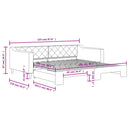 daybed med udtræk 100x200 cm stof sort