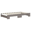 daybed med udtræk 100x200 cm stof gråbrun