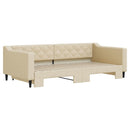 daybed med udtræk 100x200 cm stof cremefarvet