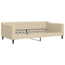daybed med udtræk 100x200 cm stof cremefarvet