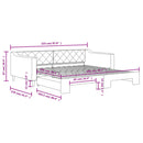 daybed med udtræk 100x200 cm stof cremefarvet