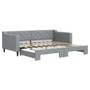 daybed med udtræk 90x190 cm stof lysegrå