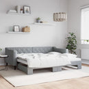 daybed med udtræk 90x190 cm stof lysegrå