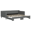 daybed med udtræk 90x190 cm stof mørkegrå