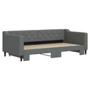 daybed med udtræk 90x190 cm stof mørkegrå