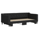 daybed med udtræk 90x190 cm stof sort