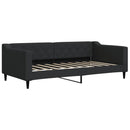 daybed med udtræk 90x190 cm stof sort