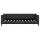 daybed med udtræk 90x190 cm stof sort