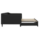 daybed med udtræk 90x190 cm stof sort