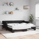 daybed med udtræk 90x190 cm stof sort