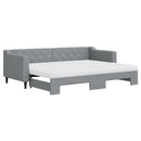 daybed med udtræk og madras 80x200 cm stof lysegrå