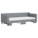 daybed med udtræk og madras 80x200 cm stof lysegrå