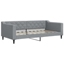 daybed med udtræk og madras 80x200 cm stof lysegrå