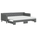 daybed med udtræk og madras 80x200 cm stof mørkegrå