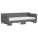 daybed med udtræk og madras 80x200 cm stof mørkegrå