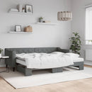daybed med udtræk og madras 80x200 cm stof mørkegrå