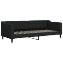 daybed med udtræk og madras 80x200 cm stof sort