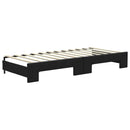 daybed med udtræk og madras 80x200 cm stof sort