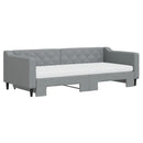 daybed med udtræk og madras 90x200 cm stof lysegrå