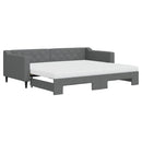 daybed med udtræk og madras 90x200 cm stof mørkegrå