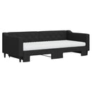 daybed med udtræk og madras 90x200 cm stof sort