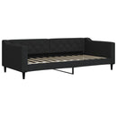 daybed med udtræk og madras 90x200 cm stof sort