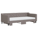 daybed med udtræk og madras 90x200 cm stof gråbrun