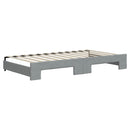 daybed med udtræk og madras 100x200 cm stof lysegrå