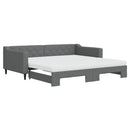 daybed med udtræk og madras 100x200 cm stof mørkegrå