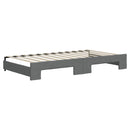 daybed med udtræk og madras 100x200 cm stof mørkegrå